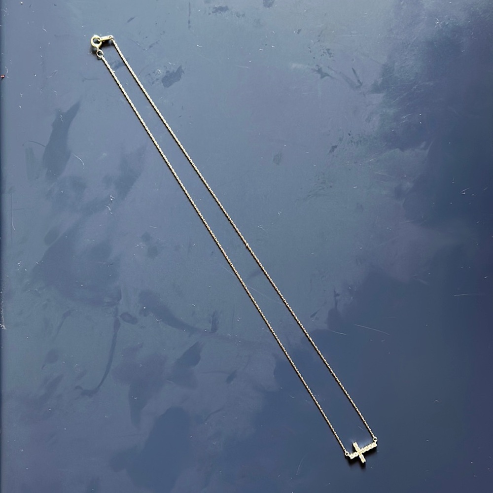 Small silver cross necklace